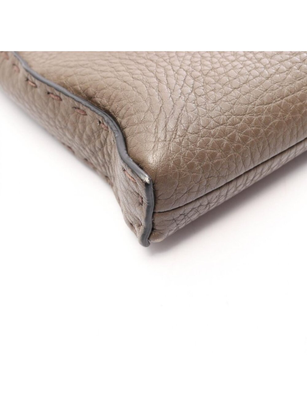 Fendi Shoulder Bag Selleria Gray Leather - Picture 7 of 8